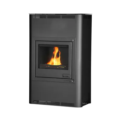 Image de HS FLAMINGO poêle cheminée AQUAFLAM 25 avec échangeur de chaleur régulation automatique noir