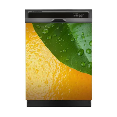 Produktbild von Magnete Dekorative 60x70 cm Küche Magnetmatte Spülmaschine - Orangenschale und Blatt