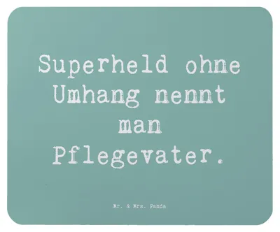 Produktbild von Mr. & Mrs. Panda Mouse Pad Spruch Pflegevater Held - Meeresbrise - Geschenk, Pflegeeltern, mousematte, liebevolle Fürsorge, Erziehung, Liebe, Familienmitglieder, Mousepad