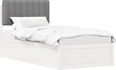 Immagine prodotto di Letto con Testiera Rivestita Grigio chiaro 90 x 200 cm