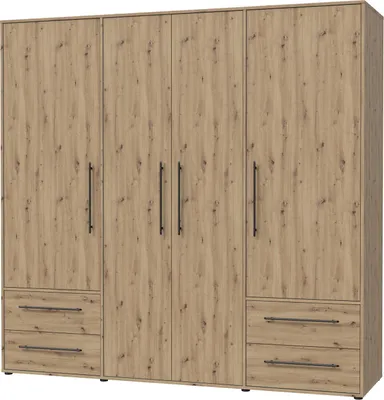 Produktbild von Kleiderschrank Drehtürenschrank Artisan Eiche 206 cm 4 Türen - MOKKARIS - Die Möbelfundgrube