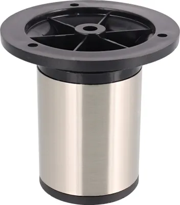 Produktbild von WAGNER Möbelbein/Verstellfuß TELESCOPE - Ø 50 x 80-105 mm, mit Anschraubplatte Ø 85 mm, Alu Edelstahl Optik - 12048201