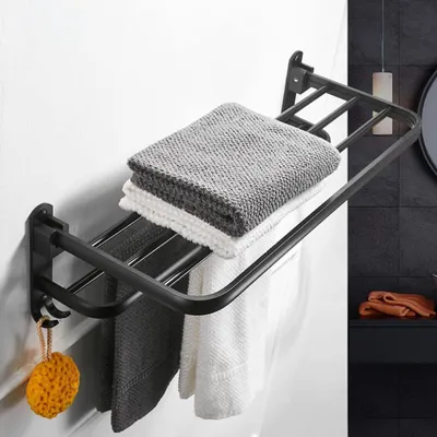 Image de Porte-serviettes pliable Porte-serviettes double multifonctions
