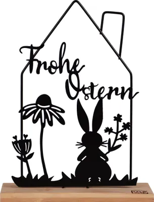 Produktbild von UNUS Deko Aufsteller Osterdekoration Bambus & Metall, Frühlingsdeko, schwarz