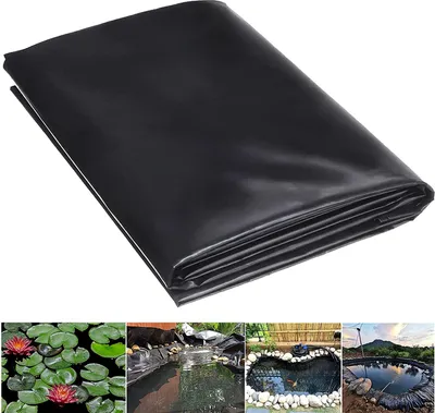 Produktbild von 1.5x1.5m Teichfolien Zuschnitt HDPE, UV- und witterungsbeständig, Schwimmteich Folie Gartenteich Teichplane Schwarz, für Teichbau, Garten und Teichzubehör