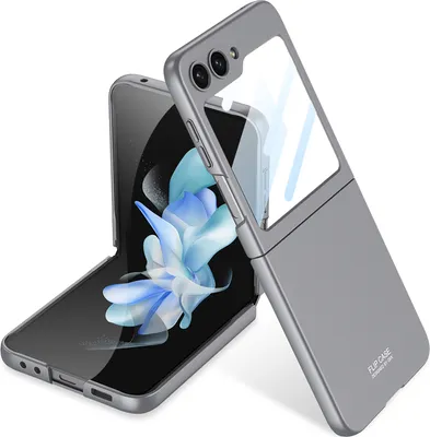 Produktbild von Hülle für Samsung Galaxy Z Flip 5 Schlank Hart PC Matt Schutzhülle mit Displayschutz Grau