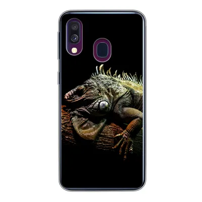 Produktbild von MuchoWow® Handyhülle Schutzhülle Hülle für Samsung Galaxy A40 Tier - Zweig - Schwarz Silikon Softcase Handy Hülle - Handy-Tasche