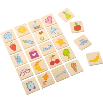 Immagine prodotto di EDUPLAY 110270 Gioco di piazzamento, segni di identificazione per oggetti, legno, 3,5 x 3,5 cm, multicolore, 24 pezzi (1 set)