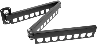 Produktbild von Wandmontierter, zusammenklappbarer Wäscheständer aus Aluminiumlegierung in Schwarz – platzsparend und belastbar für die moderne Wäschetrocknung im Innenbereich und auf dem Balkon