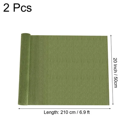 Produktbild von 2 Stš¹ck Krepppapier Gelboliv, 2.1m x 126m Floristen Krepp Papier Bunt fš¹r Handwerke, Party, Schulpapier, Kr?uselpapier, Verpackung, Blumen DIY