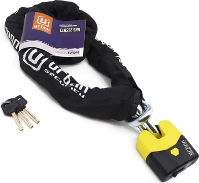 Obrázek produktu pro Visací zámek Urban Security U8k+150 Sra Chain Lock Black 150 cm Black 150 cm