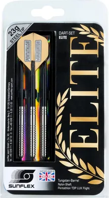 Produktbild von Dart-Set Elite, 3 Dartpfeile mit Metallspitzen, 23 Gramm