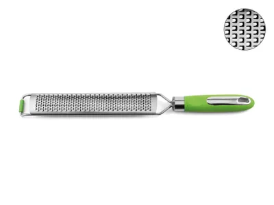 Immagine prodotto di Grattugia gourmet Weis ultra affilata media, acciaio inox, argento/verde, 37,5 x 4 x 2 cm