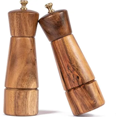 Produktbild von Verstellbare Salz- und Pfeffermühle aus Edelstahl und Akazienholz