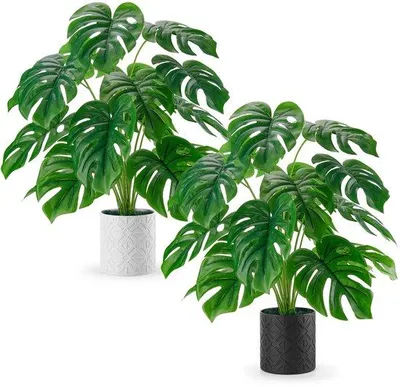 Obrázek produktu pro Umělé květiny, balení po 2 kusech, velké umělé květiny, výška 71,1 cm, do interiéru, na výzdobu stěn, do ložnice, do obývacího pokoje, dekorace