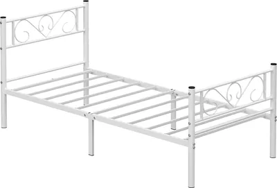 Produktbild von Bílá postel s kovovým rámem 190x90 cm LOFT
