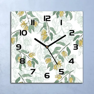 Produktbild von Wanduhr Echt-Glas-Küchenuhr Canaga Blatt Blumen Quarz 30x30 Deko Bilder