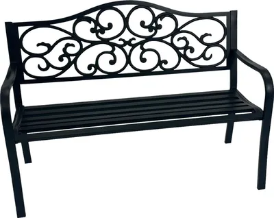 Gartenbank 2-Sitzer 63 x 127 x 85 cm Stahl Schwarz