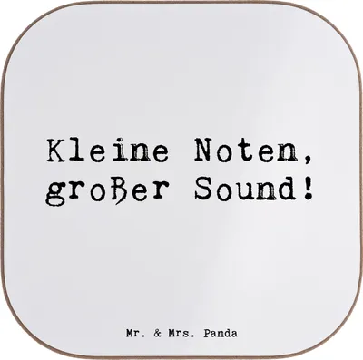 Produktbild von Mr. & Mrs. Panda Untersetzer für Gläser Spruch Bassklarinette Sound - Weiß - Geschenk, Humor, Musik, Musiker, Instrumente, Instrument, gläseruntersetzer, Musikinstrument