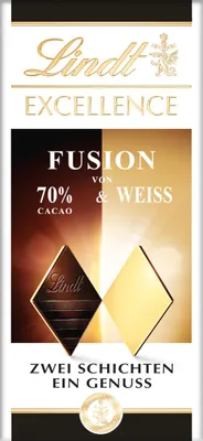Immagine prodotto di Lindt Excellence Fusion Cioccolato fondente al latte conmarino 100g