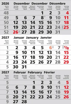 Produktbild von 2027 GÜSS Ersatzkalendarium für Edelstahlkalender