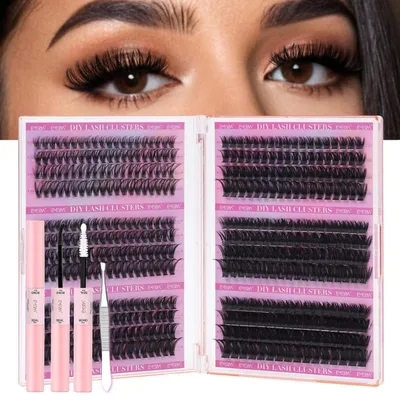 Produktbild von Clusterwimpern DIY Kit 30D-100D 10mm-16mm Wispy Natürliche Extensions Schwarz