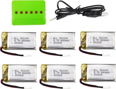 Produktbild von 3.7V 550mah Lithium-Batterie für SP300 ZF04 Geste Sensor Quadcopter Drohne 6pcs + Ladegerät