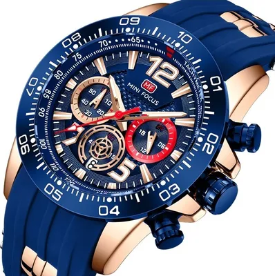 Produktbild von Mini Focus PO-23898 Uhr - Blau/Roségold für Herren KP23898