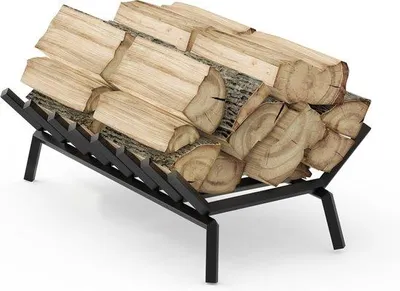 Productafbeelding van Famanu houten rek voor houtblokken - Binnen - Industrieel design - Zwart