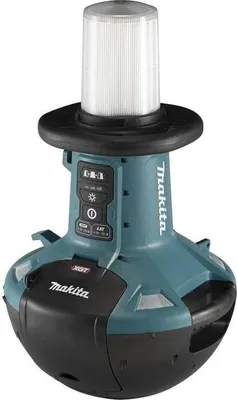 A teal and black Makita LED work light is shown against a white background.