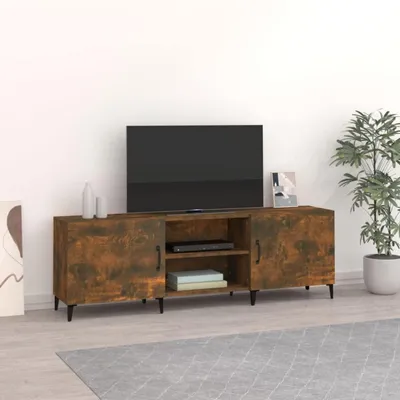 Immagine prodotto di Mobile TV 150x30x50 cm, impiallacciato in legno effetto noce, struttura in metallo