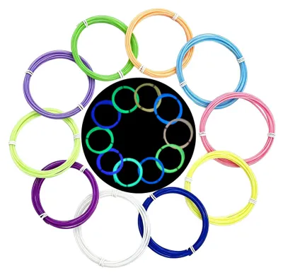 Produktbild von 10 Farben, 1,75 mm PLA, leuchtendes 3D-Drucker-Filament, geeignet für Füllungen