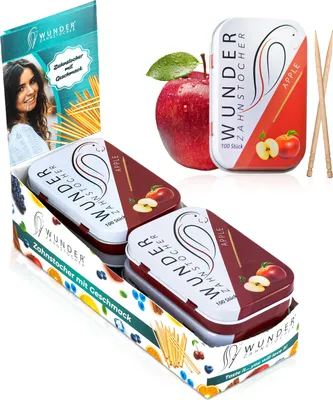 Produktbild von Wunder Zahnstocher Display 6er Pack Apfel DS