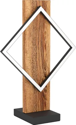 Produktbild von EGLO LED Tischlampe Boyal, Tischleuchte mit Holzbalken, Nachttischlampe aus einem rustikalem Holz, Nachttischleuchte, warmweiß, 42,5