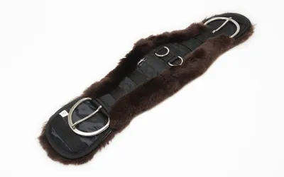 Immagine prodotto di Engel Reitsport Cinghia da sella western in pelle di agnello con profilo a W, nera/moccino, 36" (90 cm)