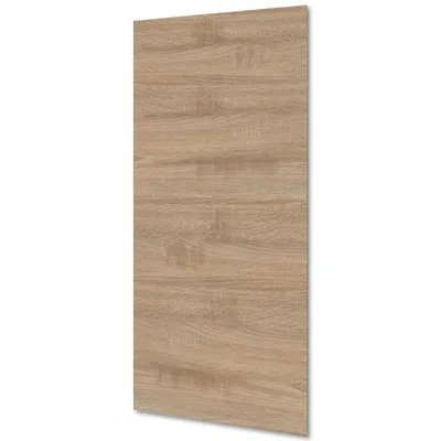 Freigestelltes Türblatt aus Holz in der Farbe Wildeiche auf weißem Hintergrund