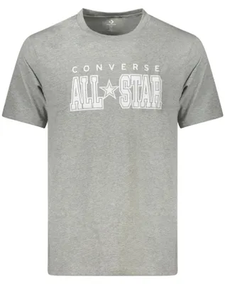 Produktbild von Herren Kurzarm T-Shirt Grau mit Logo-Print - Classic Fit, Rundhals