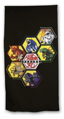 Immagine prodotto di Bakugan Badetuch Schwarz 70 x 140 cm Baumwolle