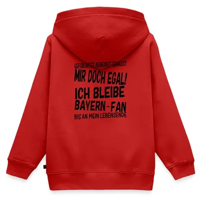 Produktbild von Spreadshirt Mir Doch Egal Bayern Fan Design Schwarz Kinder Premium Hoodie, 98/104 (2 Jahre), Rot