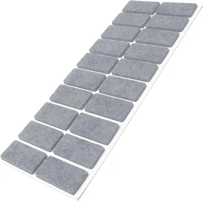 Produktbild von 20 selbstklebende Filzgleiter in Grau, rechteckig, 20x40 mm, 3,5 mm dick
