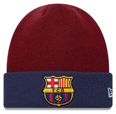 Image de Bonnet d'hiver pour enfant New Era, modèle CONTRAST CUFF, du FC Barcelona