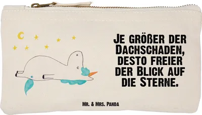 Produktbild von Mr. & Mrs. Panda Kulturbeutel Einhorn Sternenhimmel Größe S Klein - Weiß - Geschenk, Etui, Unicorn, Mäppchen, Federmappe, Sterne, Waschbeutel, Schlampermäppchen, Verrückt