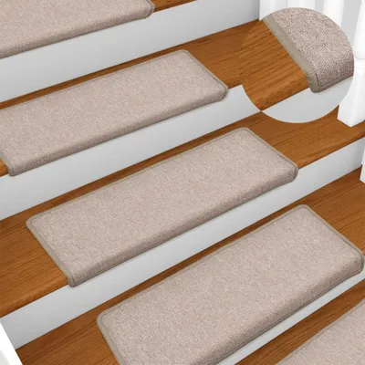 Immagine prodotto di vidaXL vidaXL - Tappetini per scale - 15 - st - 65x21x4 - cm - taupe