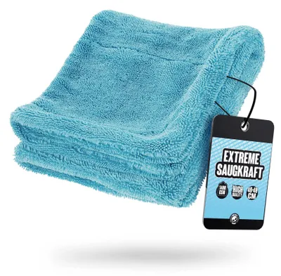 Immagine prodotto di Nuke Guys Gamma Dryer S | Panno di asciugatura pratico e ultra assorbente 1400 GSM in blu 40x40cm | Senza pelucchi, fibre morbide e arrotondate, senza graffi | Panno in microfibra premium per auto moto bicicletta