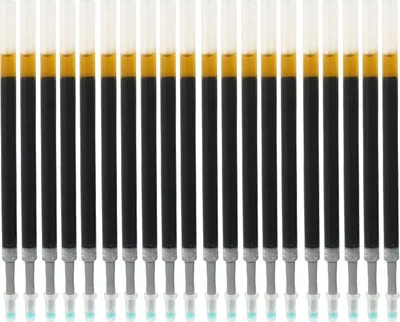 Produktbild von 20pcs Gel Stift Nachfüllungen großer Kapazität 0,5 mm Nib Clear Tinte Lecksof umweltfreundlich Ersatz Leichtes Schreinstift Ersatz Nachfüllbetrieb-Schwarz