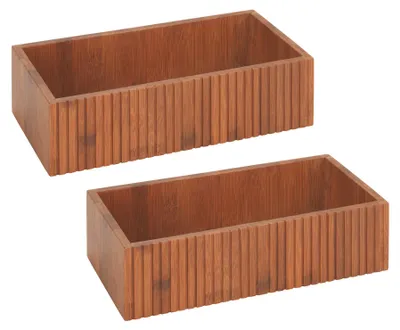 Produktbild von WENKO Aufbewahrungsbox Mod. Mera, 2er Set, aus geräuchertem Bambus