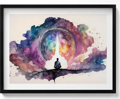 Produktbild von Lebensstil Meditation– Wandbild mit Rahmen – Gerahmtes Bild  – Wanddekoration – 80x60 cm –  Schwarz Rahmen