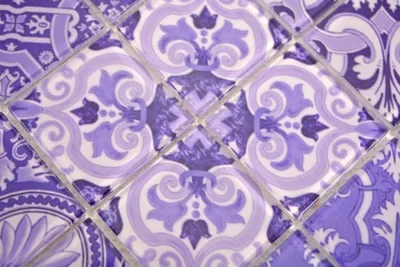 Produktbild von Handmuster Retro Vintage Mosaikfliese Transluzent violett Glasmosaik Crystal ITALY MOS68-Retro-I_m