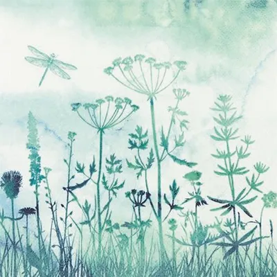 Produktbild von 20 Servietten Grasses - Blumenwiese im Nebel 33x33cm