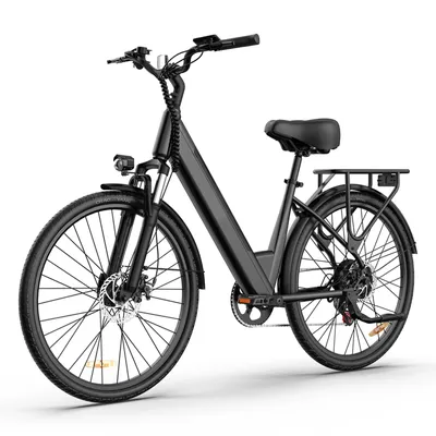 Produktbild von Qekud E26 Hochkohlenstoffstahl E-Bike 26*1.95 Zoll Reifen 80 km Reichweite 36V 13Ah Akku Shimano 7-Gang Schwarz